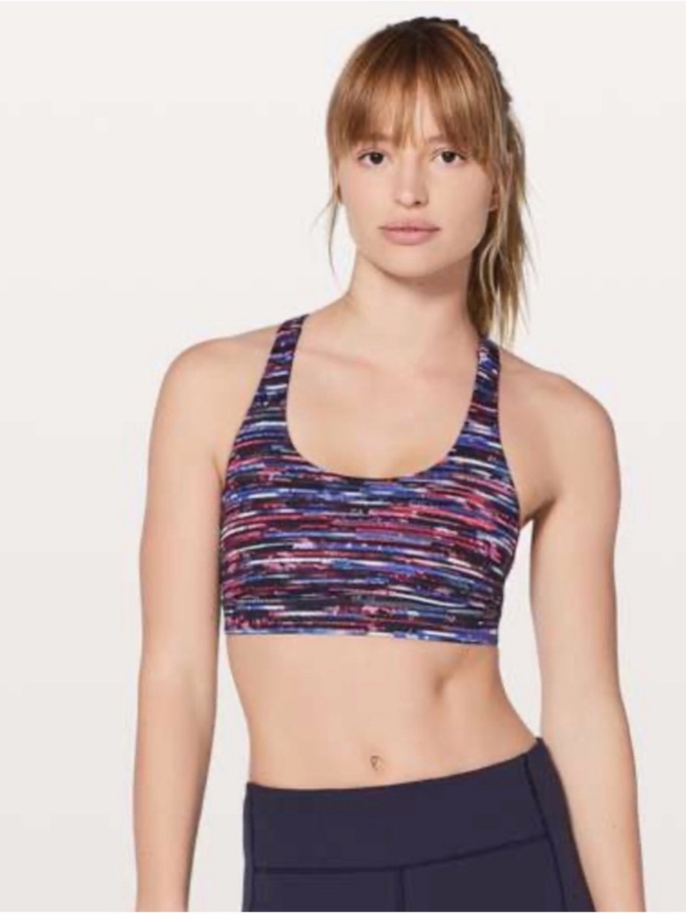 LULULEMON Energy Bra Hinshu Alpine White Multi 12 Luxtreme Sports Bra Run Gym
